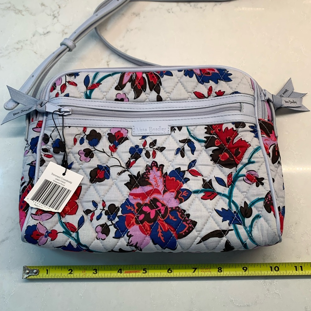 NEW Vera Bradley Quilted Lavender Vineyard Floral Faux Leather Bag - Picture 9 of 11
